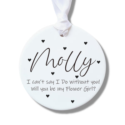 Personalised Will You Be My Flower Girl Ceramic Decoration