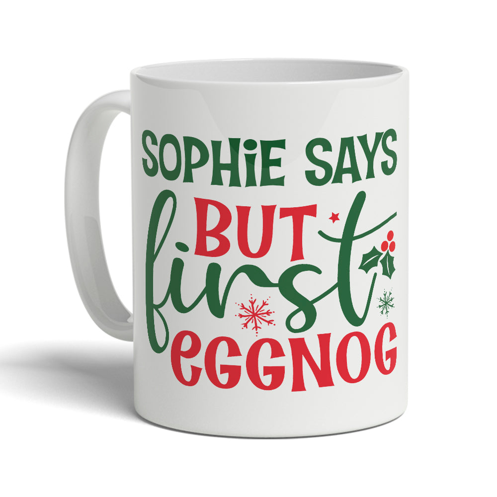 Personalised Christmas First Eggnog Mug - 11oz - TwoBeeps.co.uk