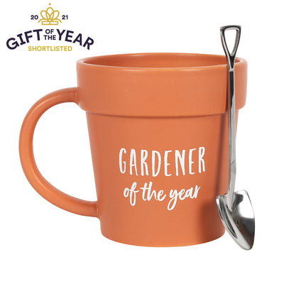 Gardener of the Year Pot Mug and Shovel Spoon - TwoBeeps.co.uk