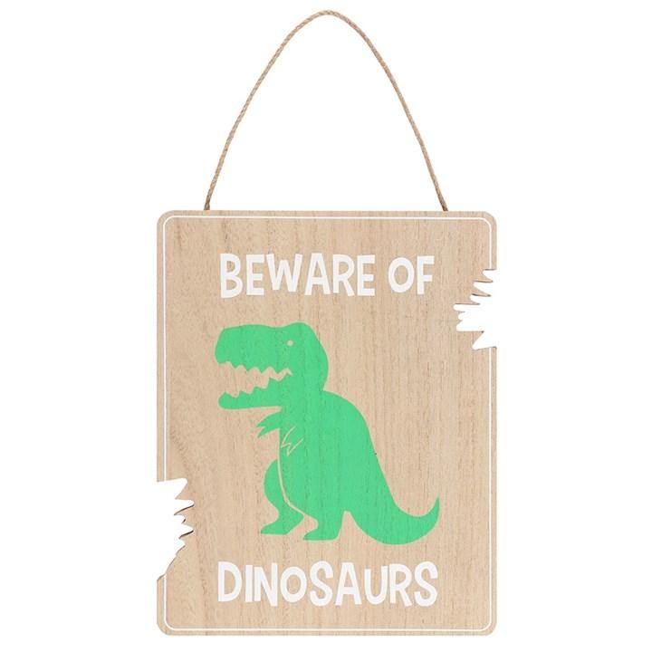 Beware Of Dinosaurs Hanging Sign - TwoBeeps.co.uk
