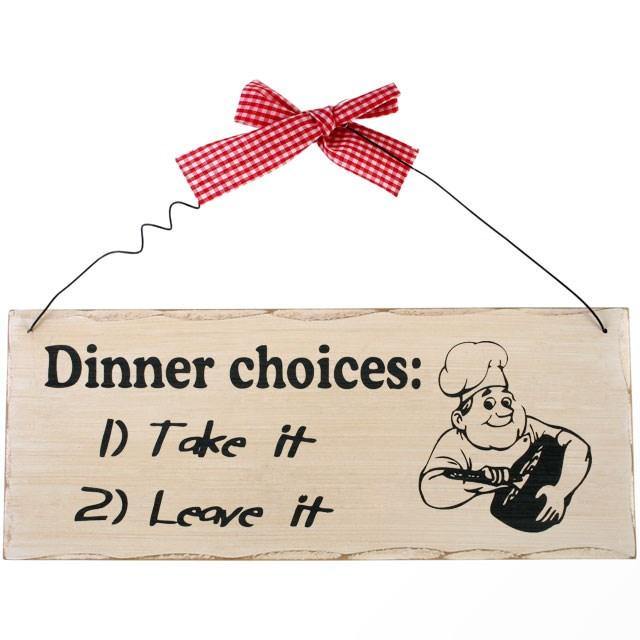 Dinner Choices Hanging Sign - TwoBeeps.co.uk