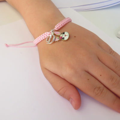 Personalised Girls Initial Bunny Friendship Bracelet