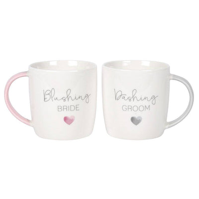 Blushing Bride Dashing Groom Ceramic Mug Set - TwoBeeps.co.uk