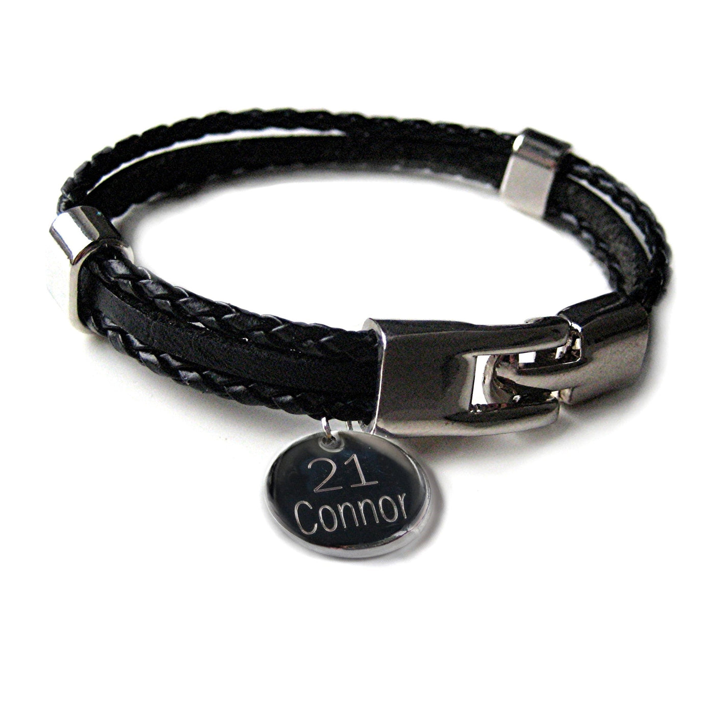 Personalised Men's Leather Clasp Bracelet