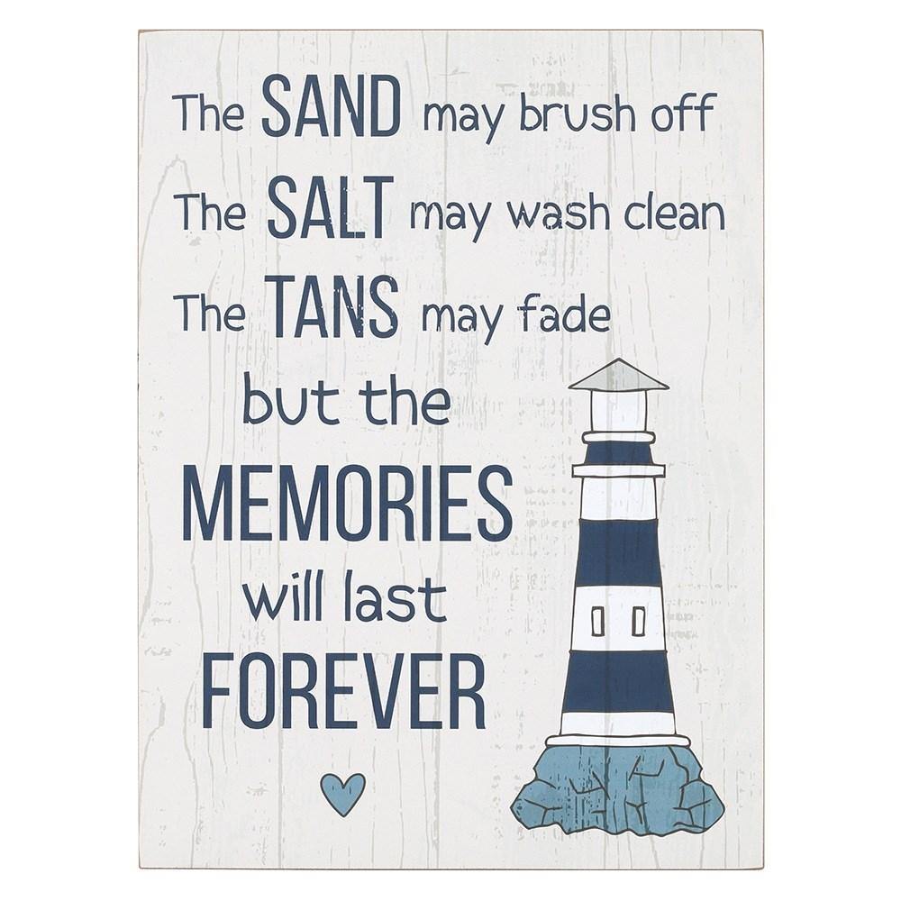 Memories Will Last Forever Nautical Wall Plaque - TwoBeeps.co.uk