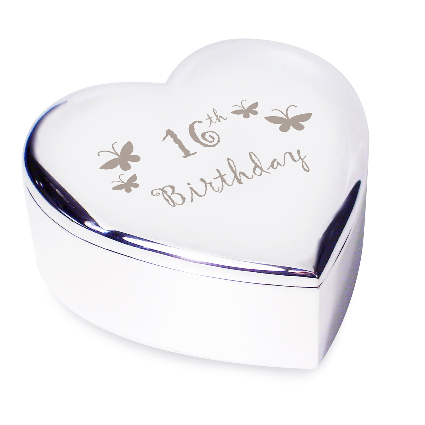 16th Butterflies Heart Trinket Box