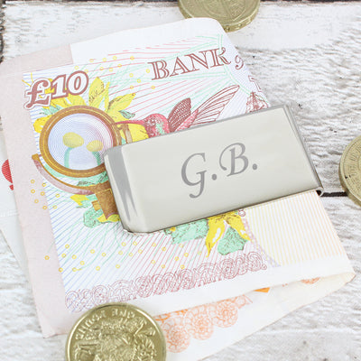 Personalised Silver Plated Money Clip - TwoBeeps.co.uk