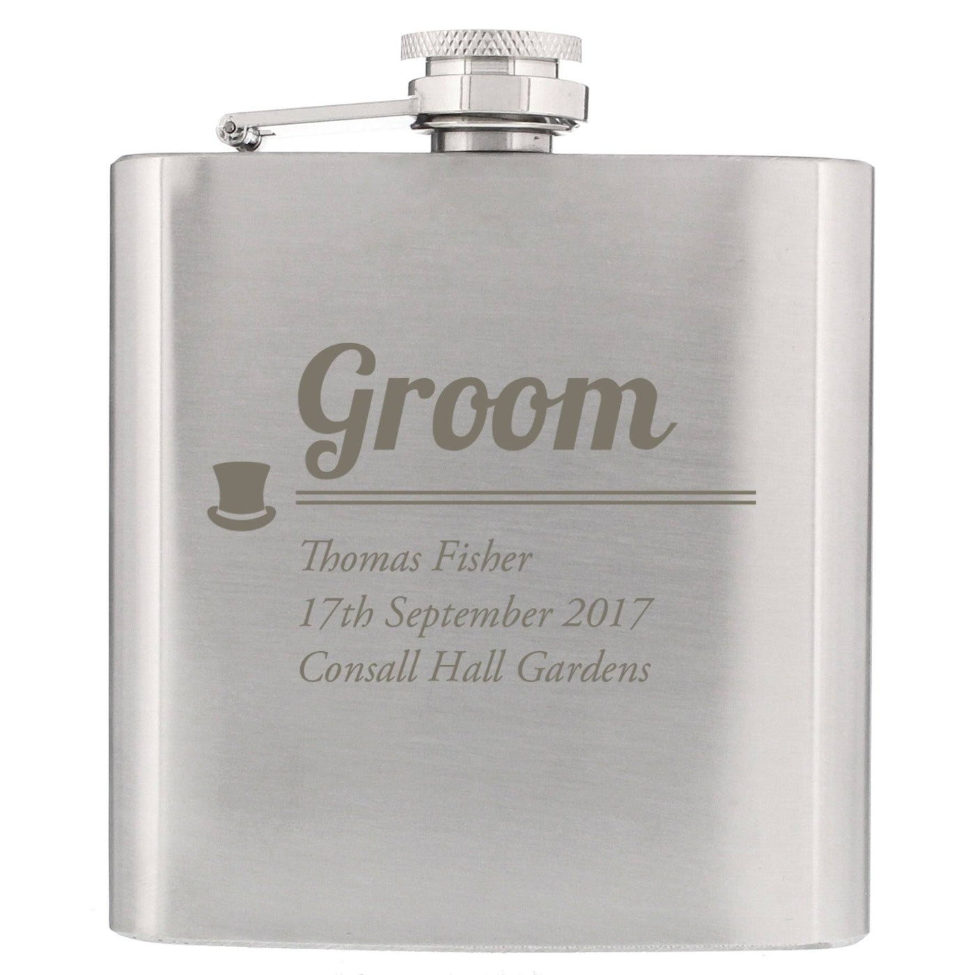 Personalised Groom Hip Flask - TwoBeeps.co.uk