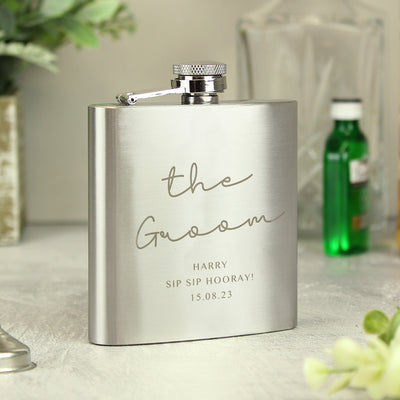 Personalised Message Wedding Party Hip Flask