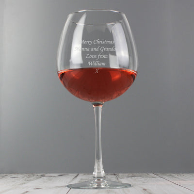 Personalised Bottle of Wine Glass - TwoBeeps.co.uk