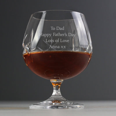 Personalised Cut Crystal Small Brandy Glass - TwoBeeps.co.uk