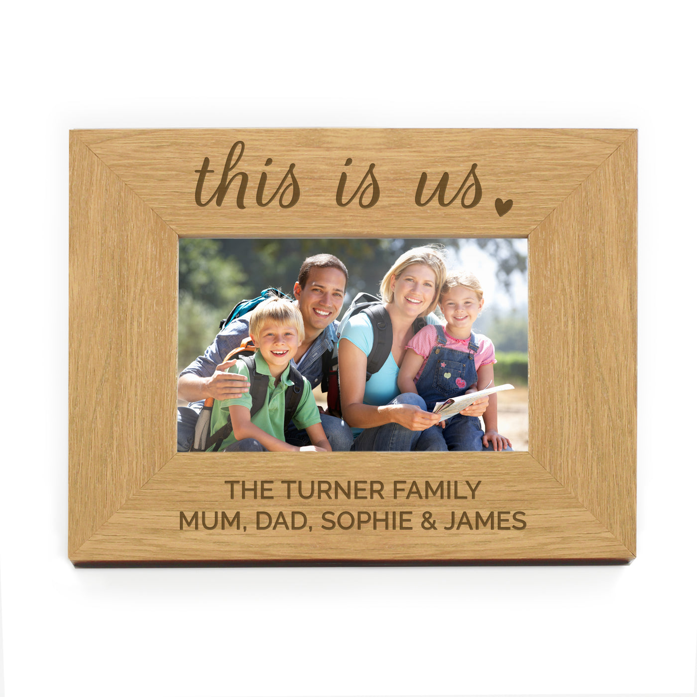 Personalised 'This Is Us' 6x4 Landscape Wooden Photo Frame