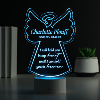Personalised Angel Memorial Verse Colour Changing LED Light