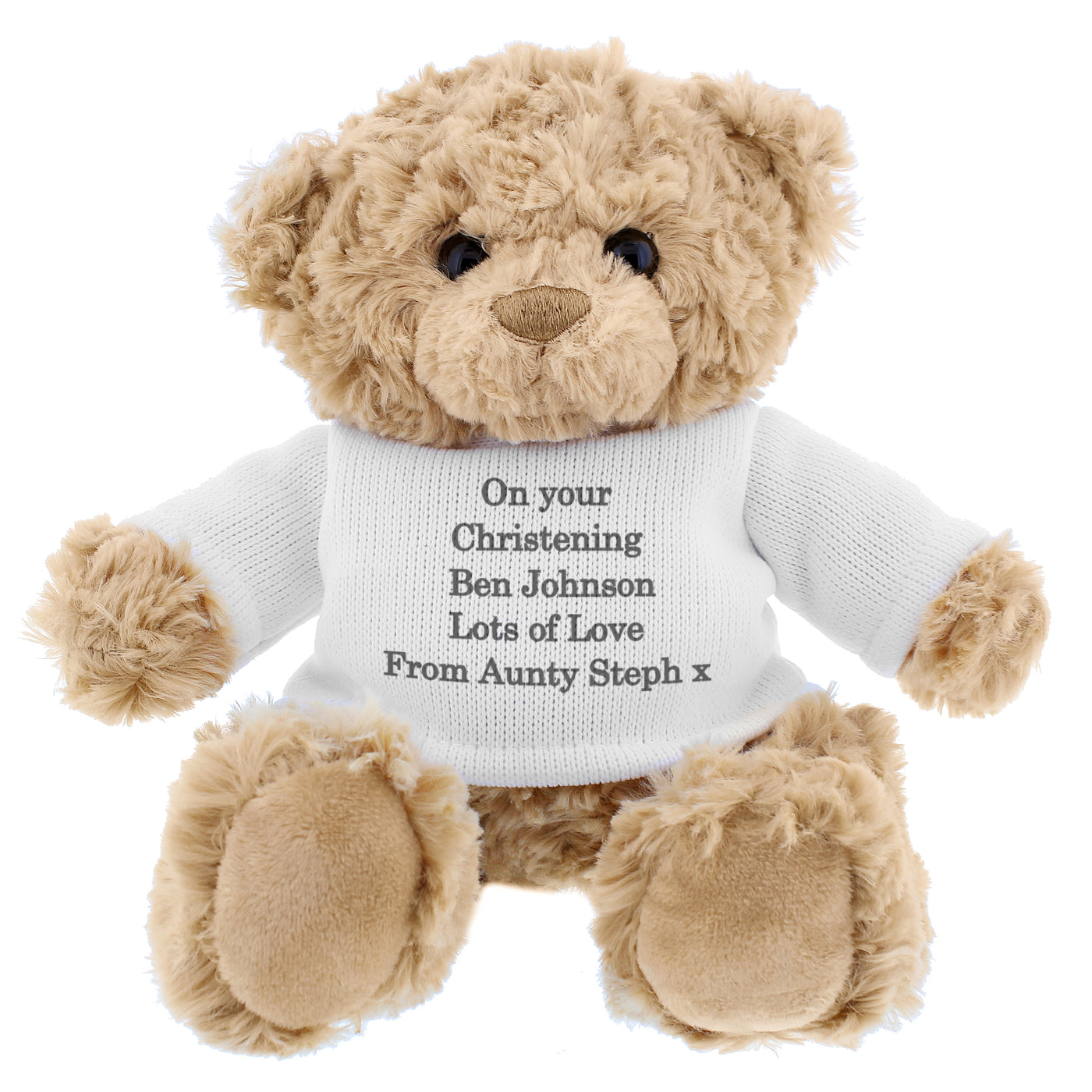 Personalised Message Teddy Bear - Grey - TwoBeeps.co.uk