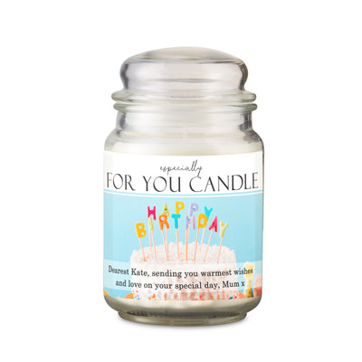 Personalised Happy Birthday Large Scented Jar Candle