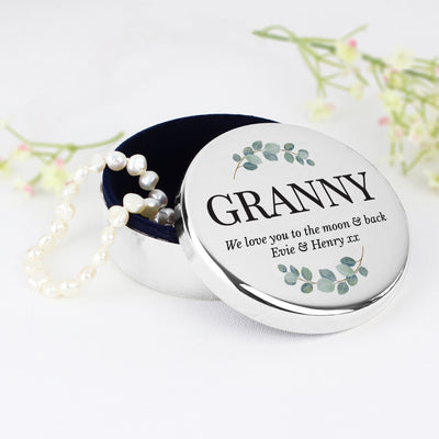 Personalised Green Floral Compact Mirror