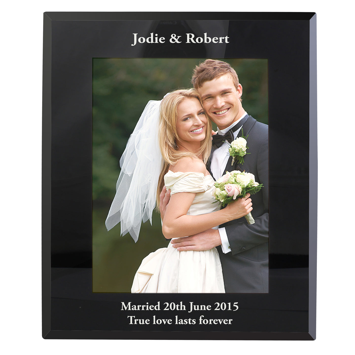 Personalised Couples 6x4 Oak Finish Photo Frame