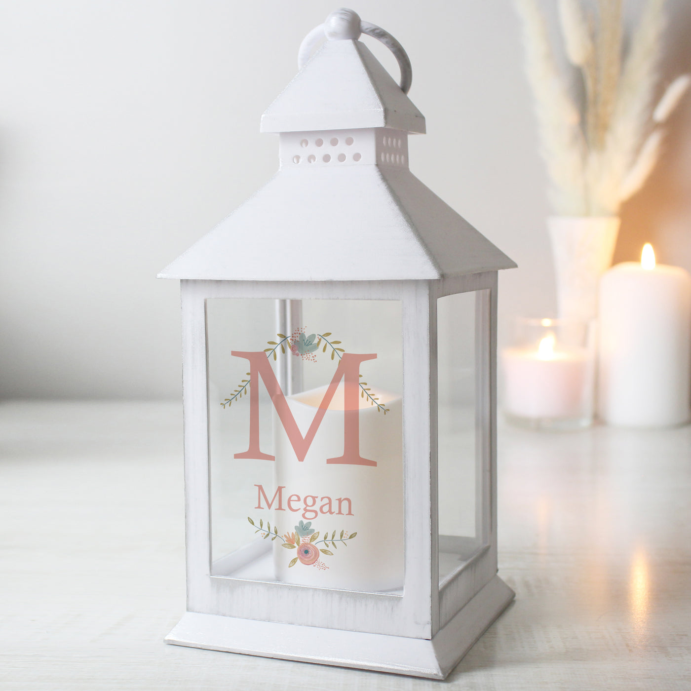 Personalised Me to You Floral Pillar Candle
