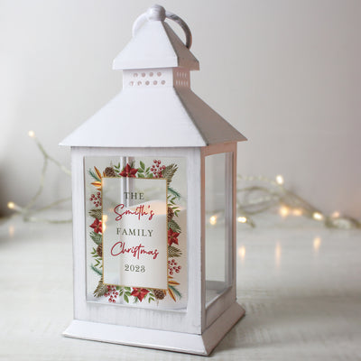 Personalised Christmas White LED Lantern