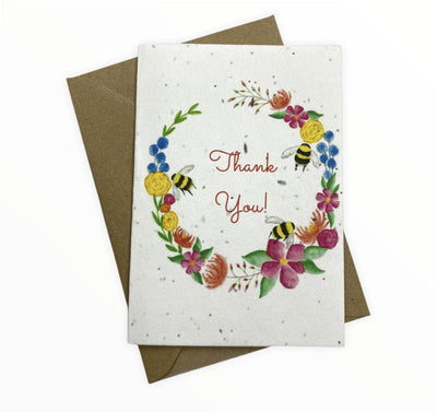 Eco-Friendly Plantable Thank you Greeting Card - TwoBeeps.co.uk