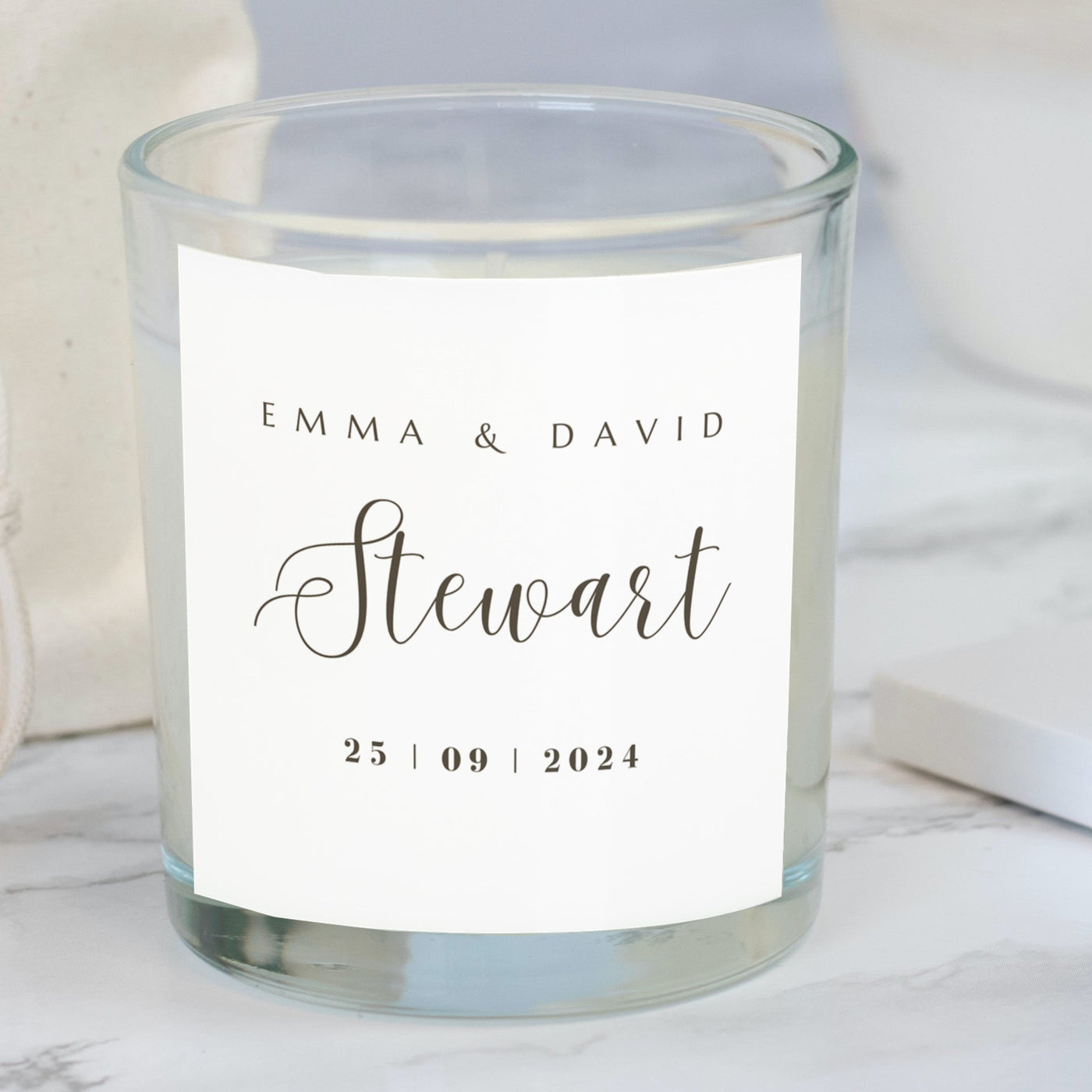 Personalised Surname Wedding Candle