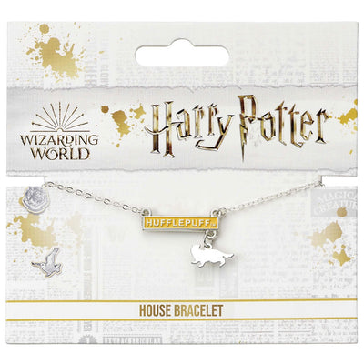 Harry Potter Silver Plated Bar Bracelet Hufflepuff