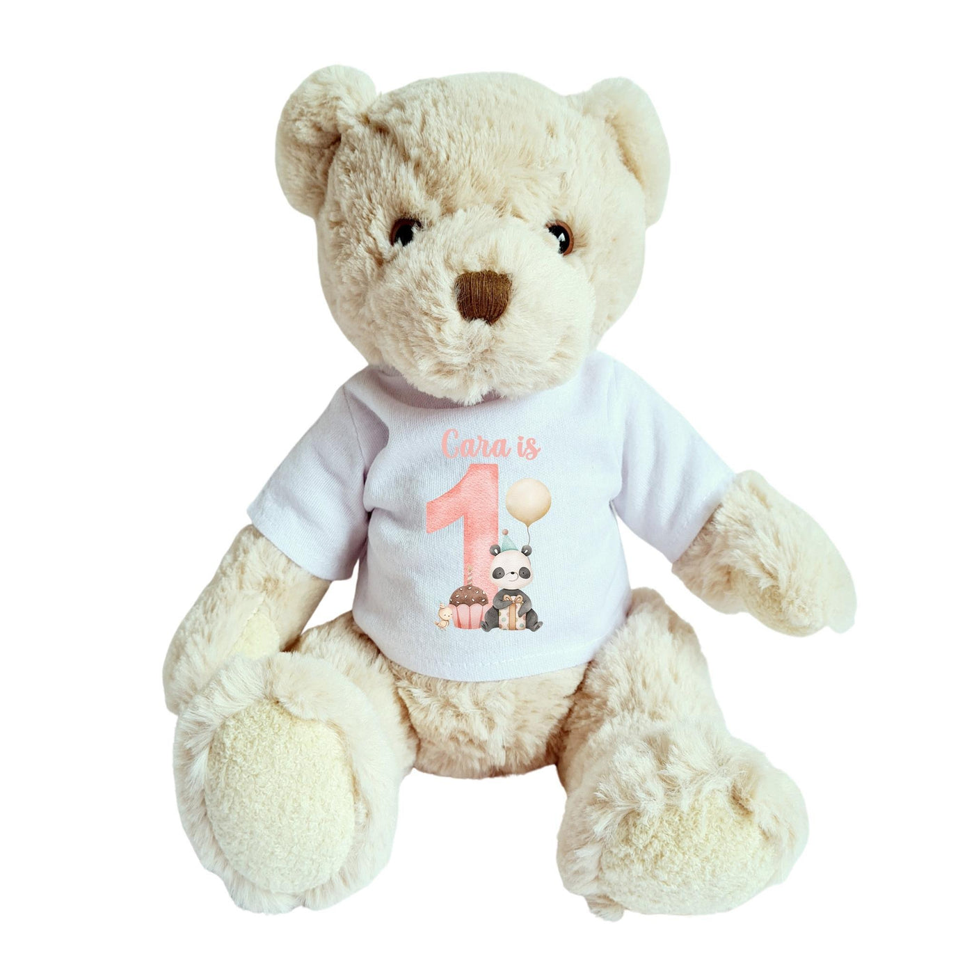 Personalised Girls Luxury Teddy Bear with 1st Birthday Shirt