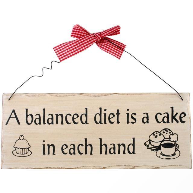 A Balanced Diet Hanging Sign - TwoBeeps.co.uk