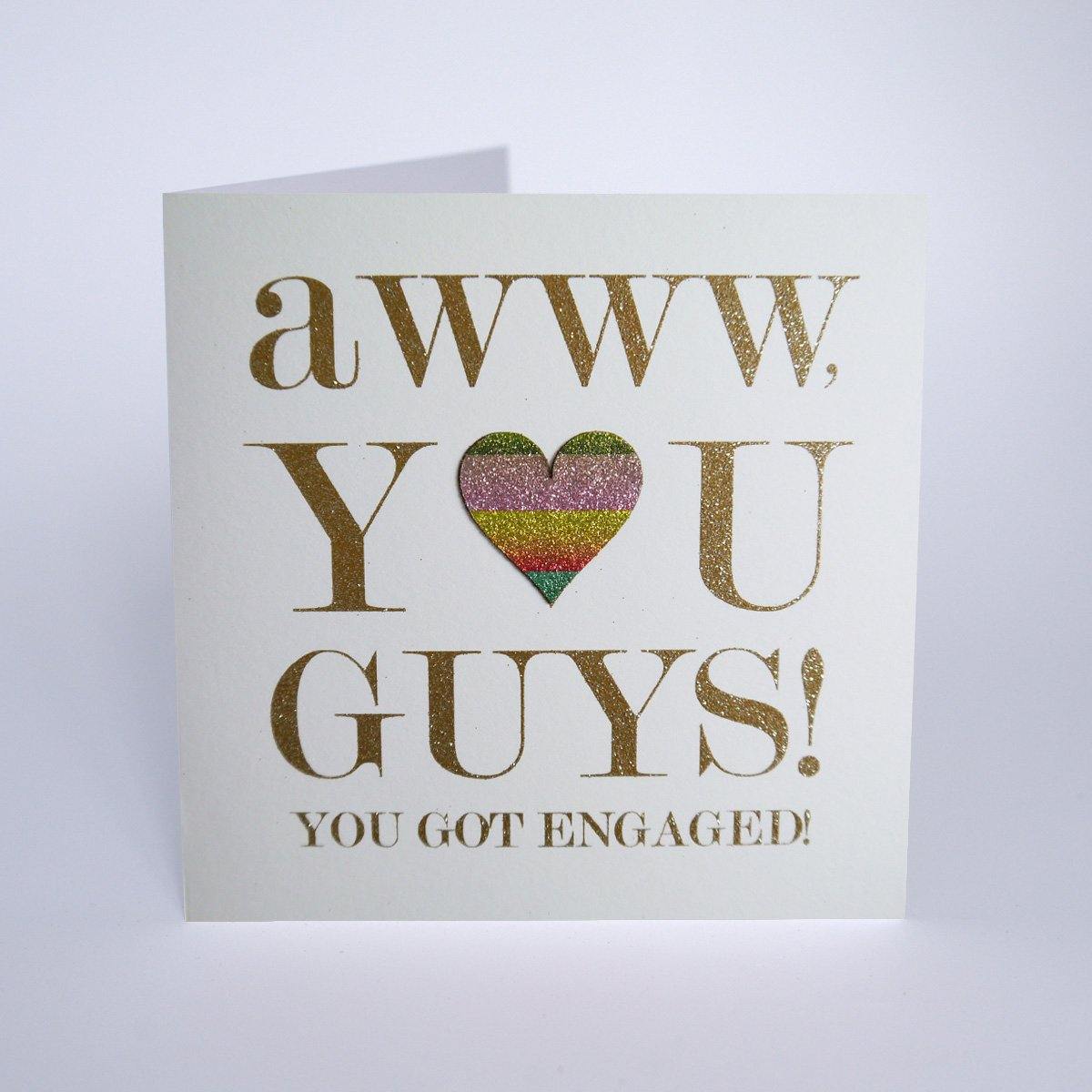 Aww You Guys! You Got Engaged! - Engagement Card - TwoBeeps.co.uk