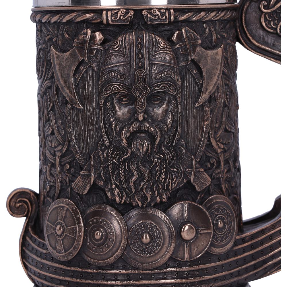Bronze Drakkar Viking Tankard 15cm