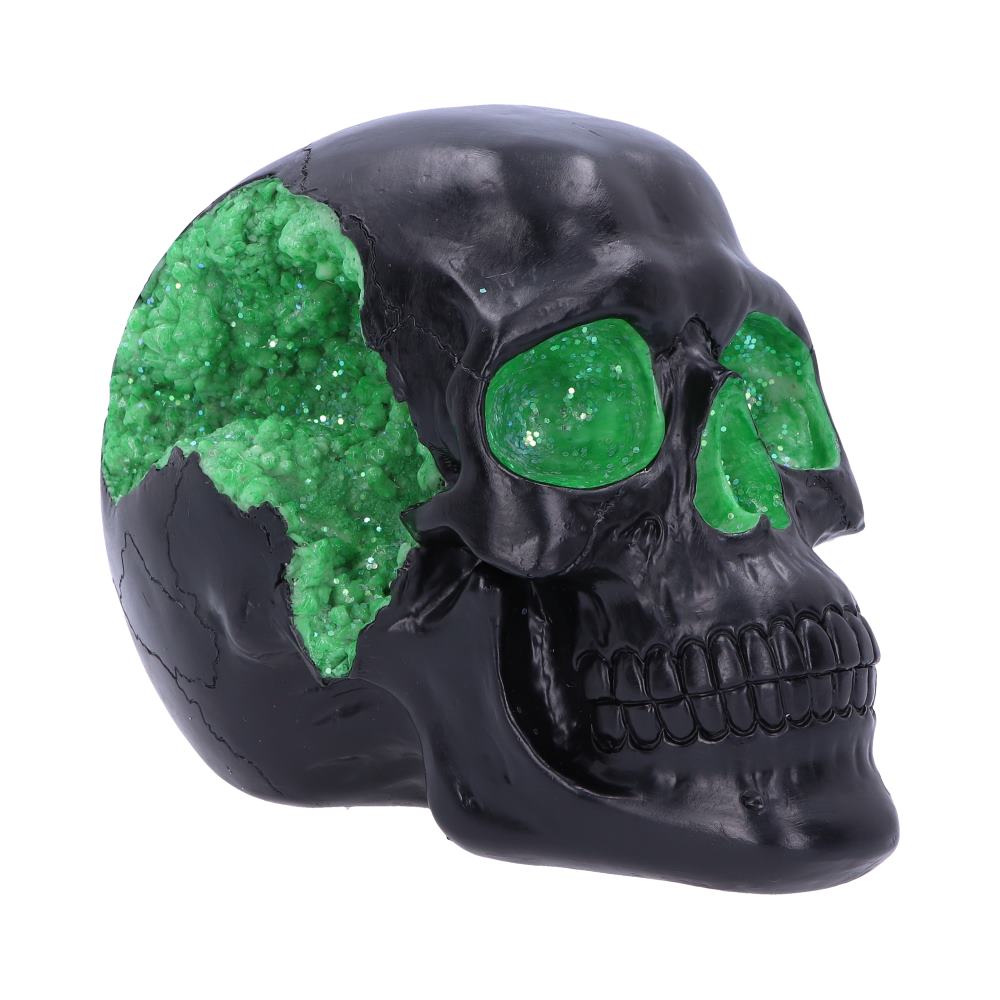 Geode Skull Green 17cm Ornament