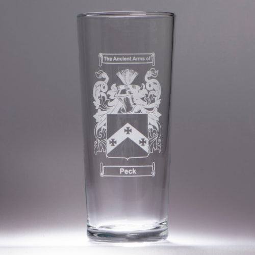 Personalised Coat of Arms Engraved Beer Glass - TwoBeeps.co.uk