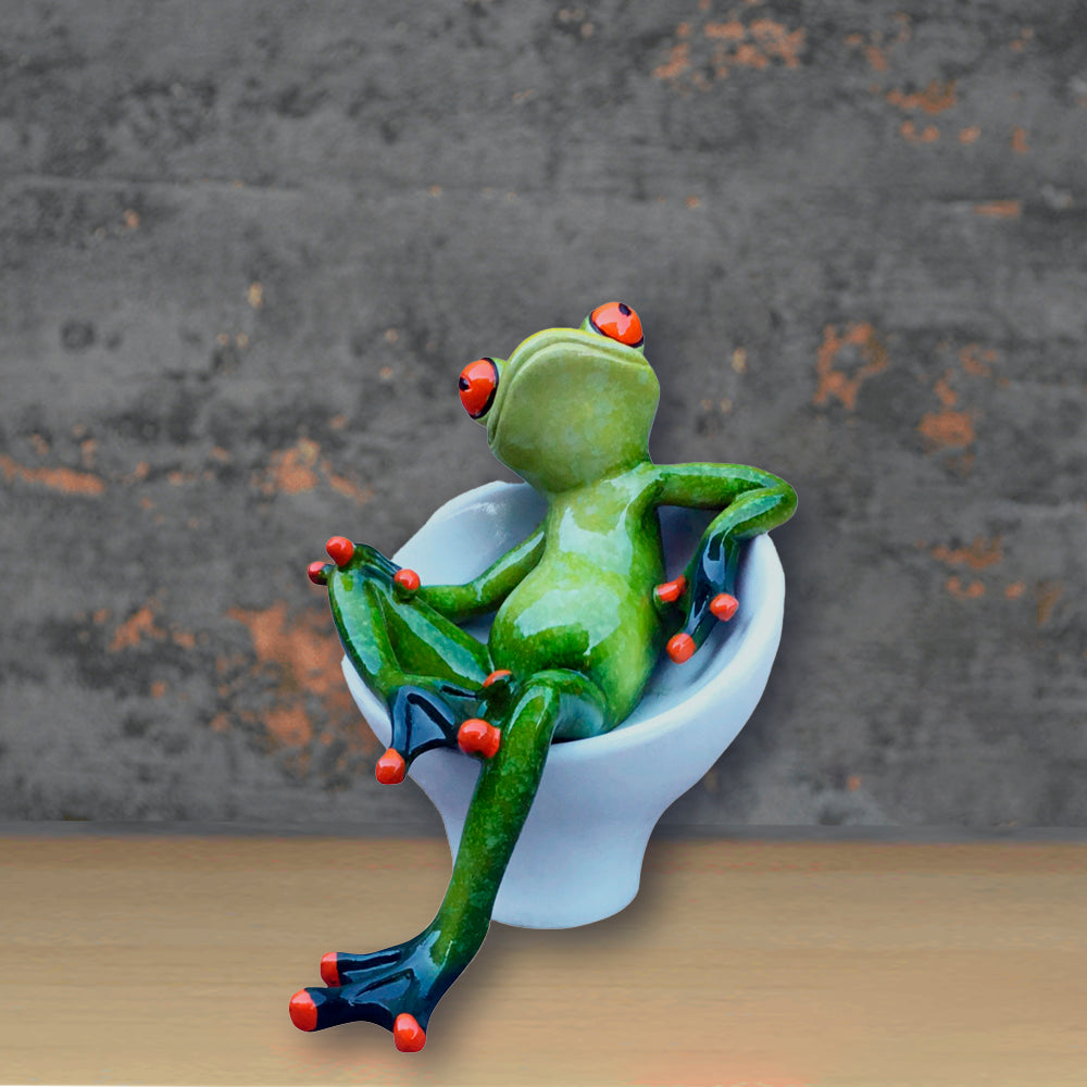 Comical Frog Ornament - Relaxing in Chair