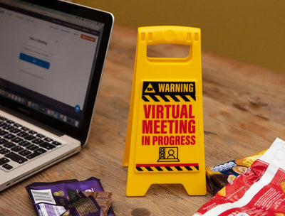 Desk Warning Sign - Virtual Meeting - TwoBeeps.co.uk