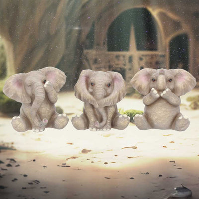 Three Baby Elephants 8cm Ornament