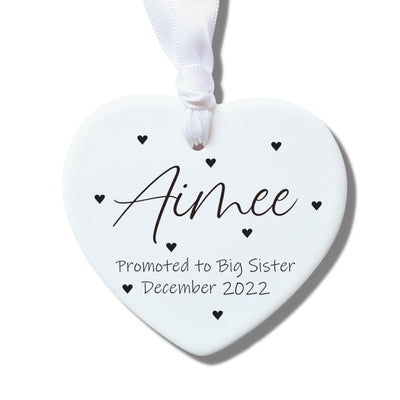 Personalised Promoted to Big Sister Ceramic Decoration