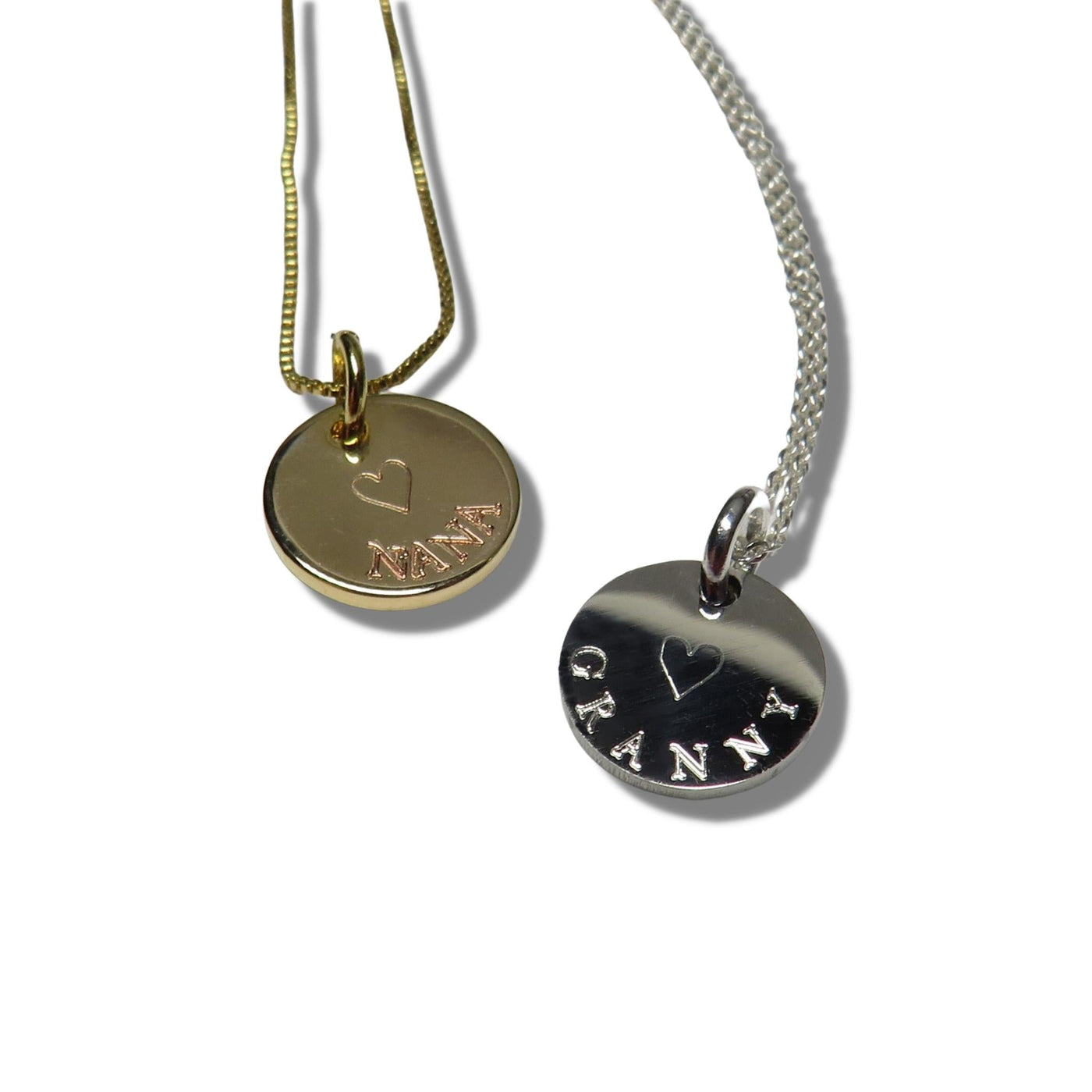 Personalised Mini Disc with Heart Symbol Necklace