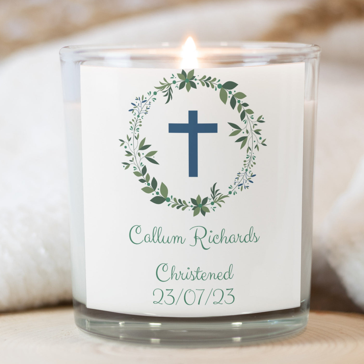 Personalised Christened Candle