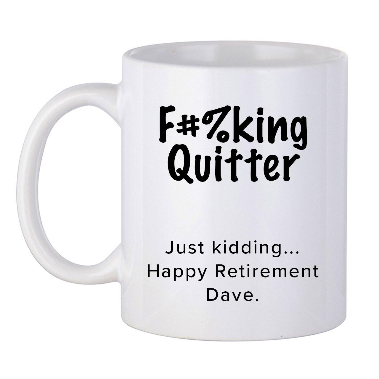 Personalised F#%king Quitter Retirement Mug 11oz - TwoBeeps.co.uk