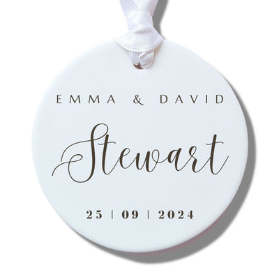 Personalised Surname Wedding Ceramic Decoration
