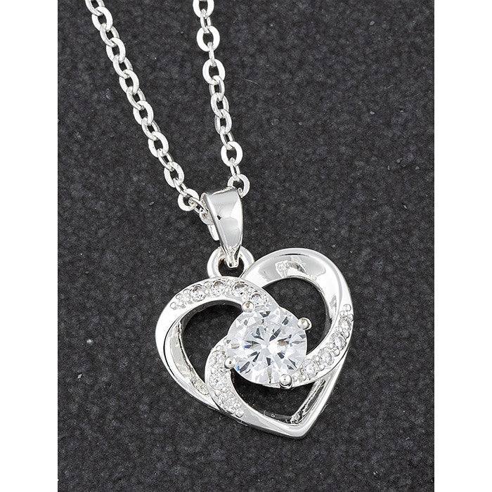Swirly Heart Silver Plated Necklace - TwoBeeps.co.uk