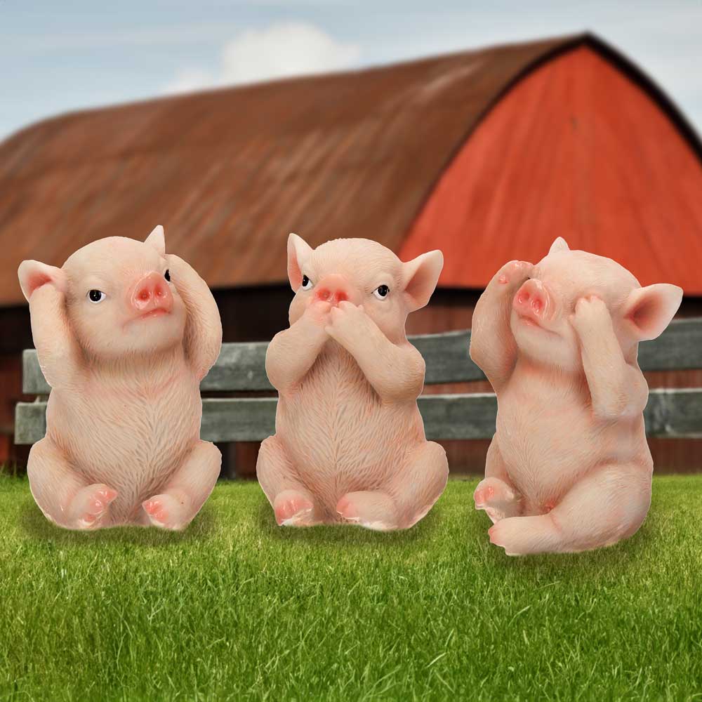 Three Wise Pigs 9.5cm Ornament