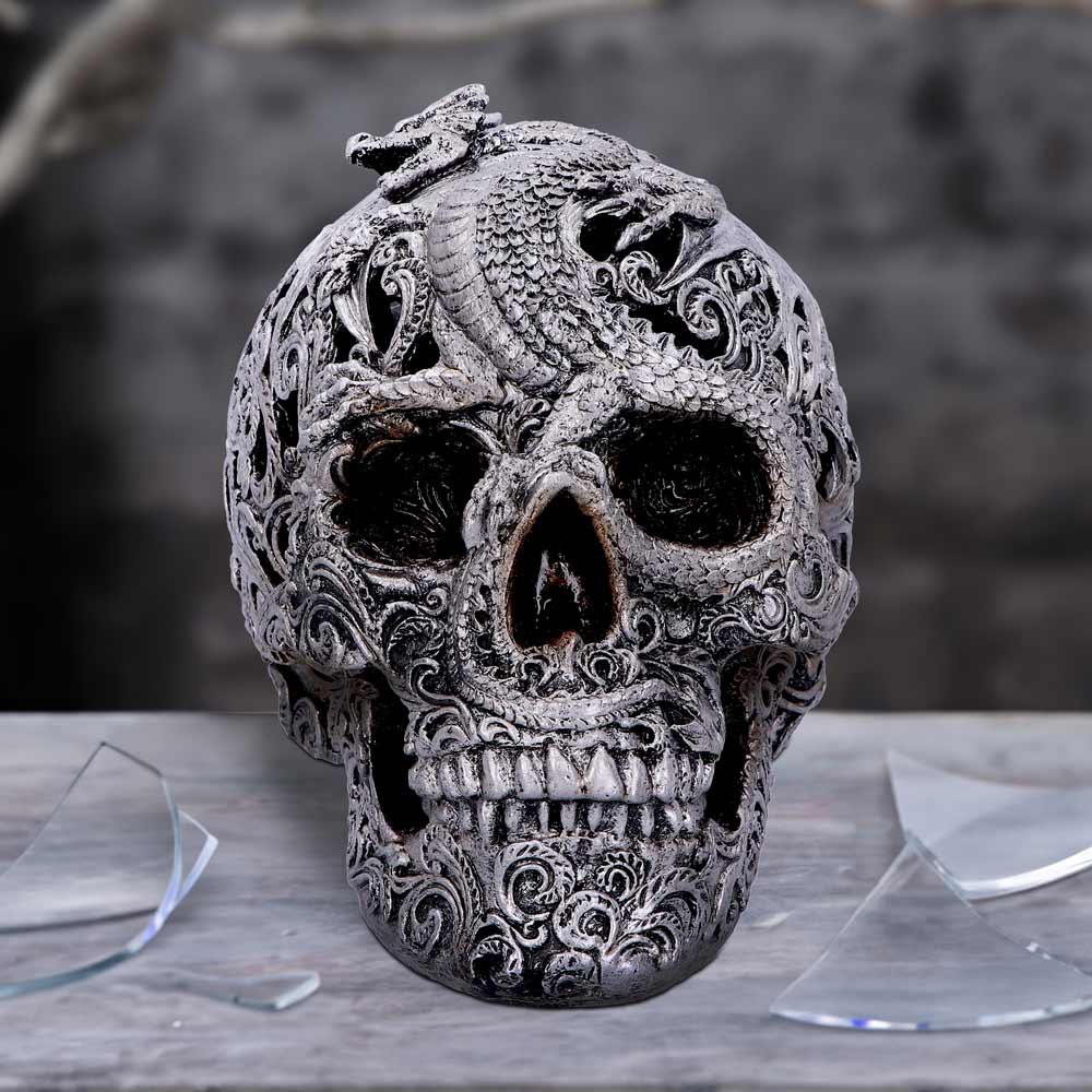 Cranial Drakos (Silver) 19.5cm Ornament