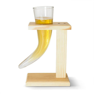 Viking Beer Horn Glass With Stand - TwoBeeps.co.uk