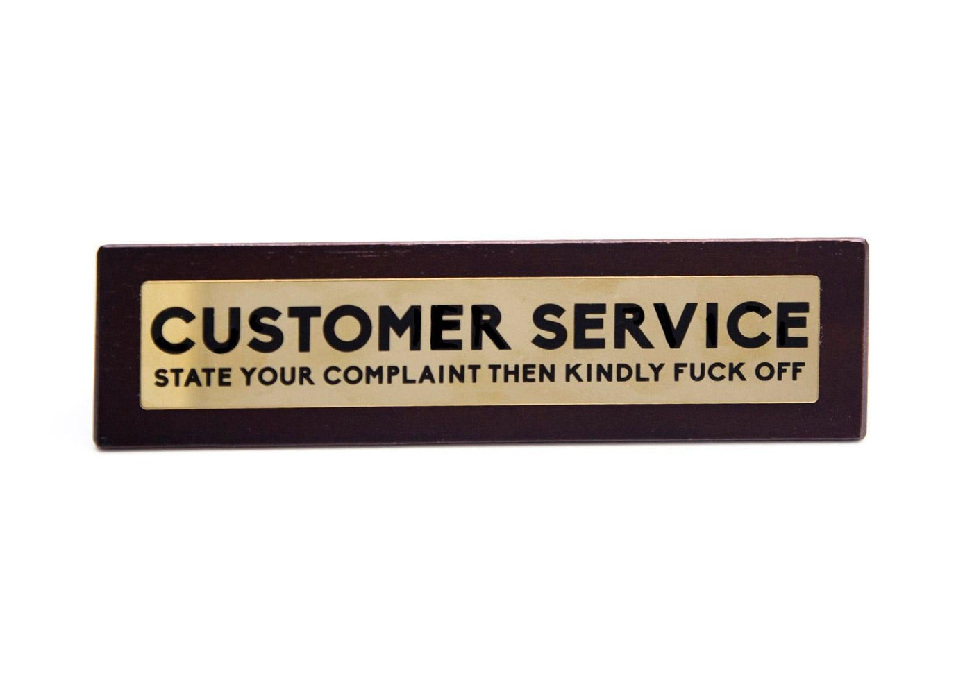Wooden Desk Sign - Customer Service - TwoBeeps.co.uk